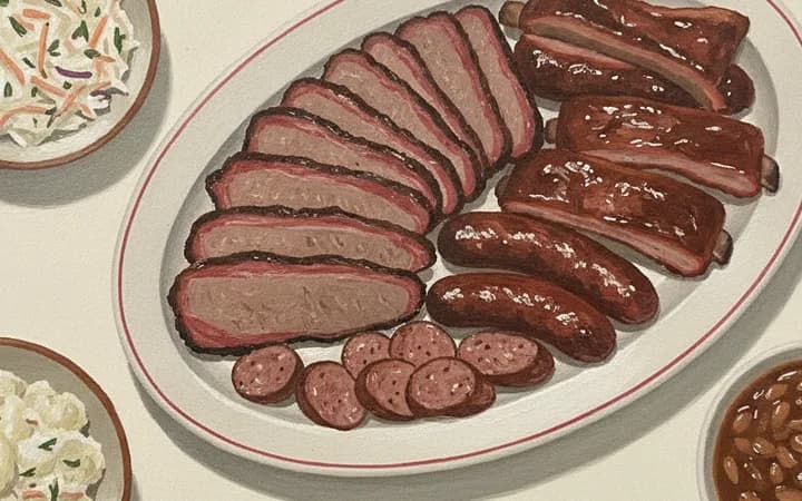 Illustration of the kind of dish The Salt Lick BBQ is known for