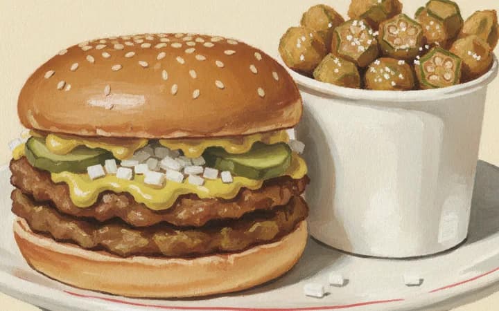 Illustration of the kind of dish Gimme Burger is known for