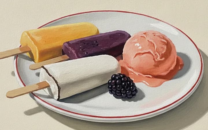 Illustration of the kind of dish Manolis Ice Cream Pops Sorbet & More is known for