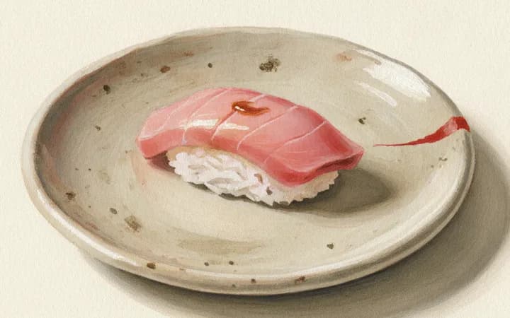 Illustration of the kind of dish Tsuke Edomae is known for