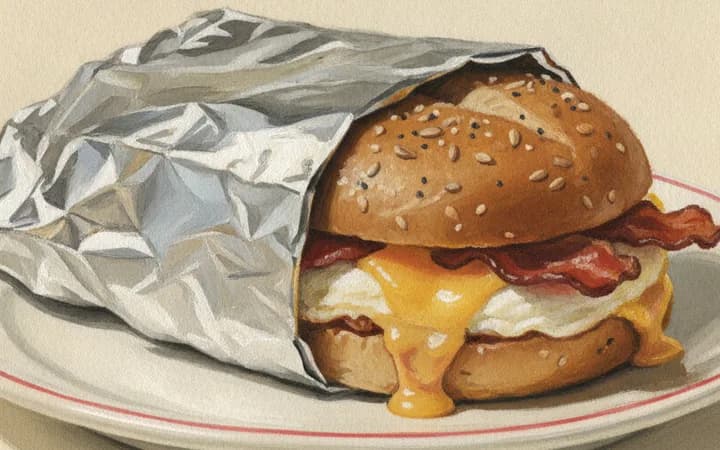 Illustration of the kind of dish Eggman Breakfast Sandwiches is known for