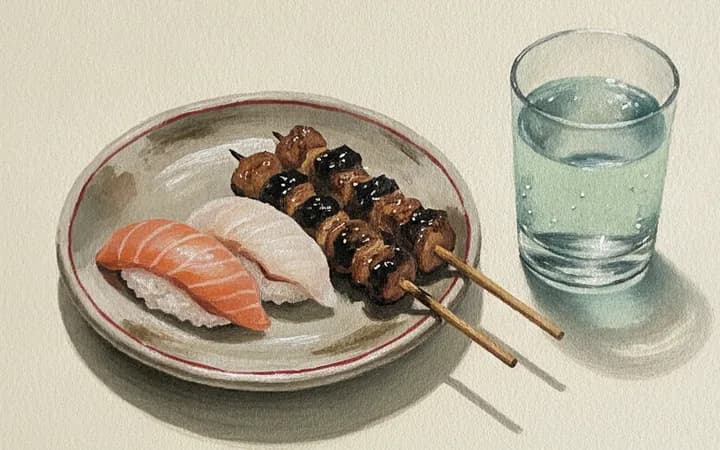 Illustration of the kind of dish Fukumoto Sushi & Yakitori is known for