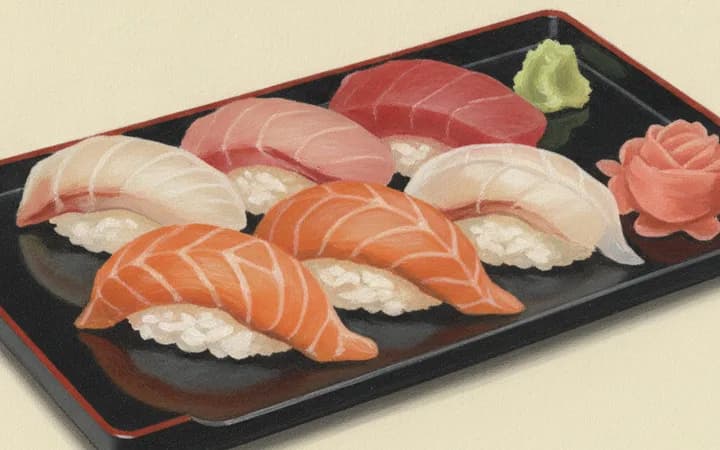 Illustration of the kind of dish Musashino Sushi Dokoro is known for