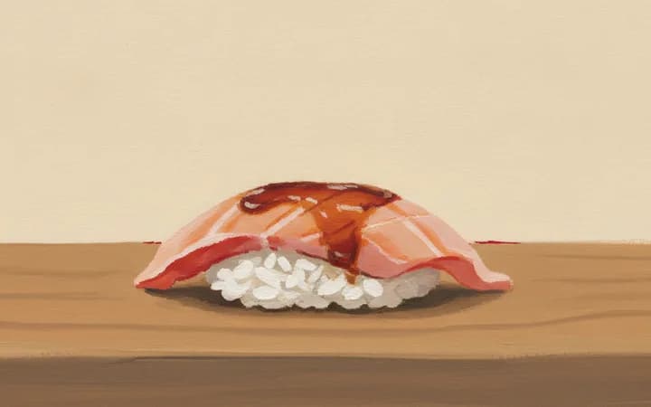 Illustration of the kind of dish Tsuke Edomae is known for