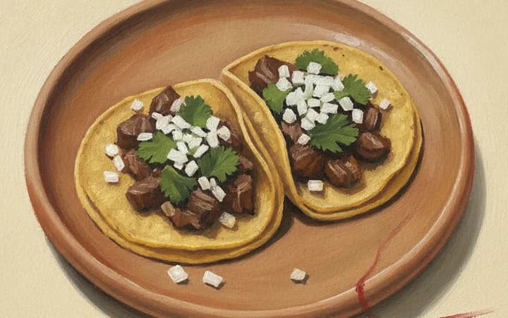 Illustration of the kind of dish Cuantos Tacos is known for